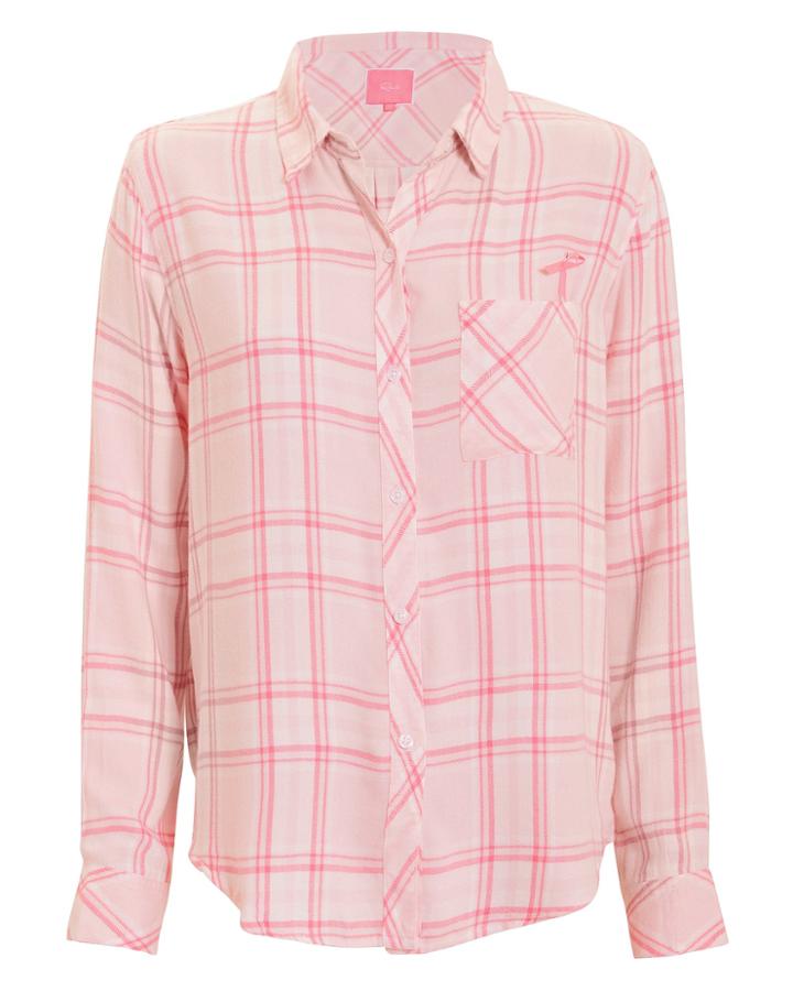 Rails Hunter Breast Cancer Awareness Top Pink Plaid P