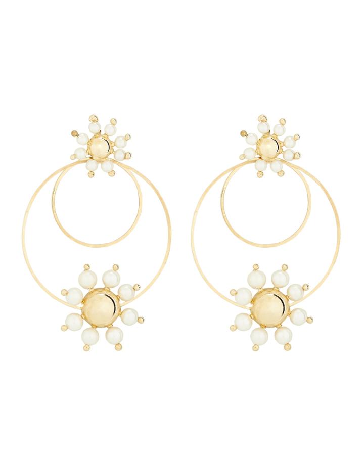 Rosantica Daisy Pearl Hoop Earrings Gold 1size