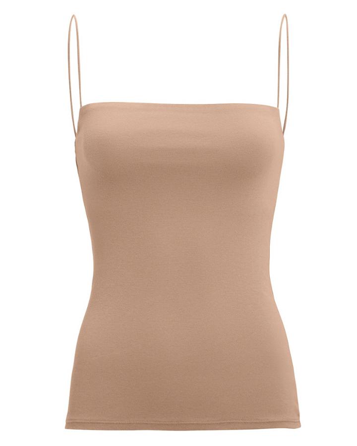 Enza Costa Essential Strappy Tan Tank Tan S