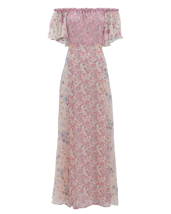 Love Shack Fancy Loveshackfancy Evelyn Mixed Floral Dress Multi 2