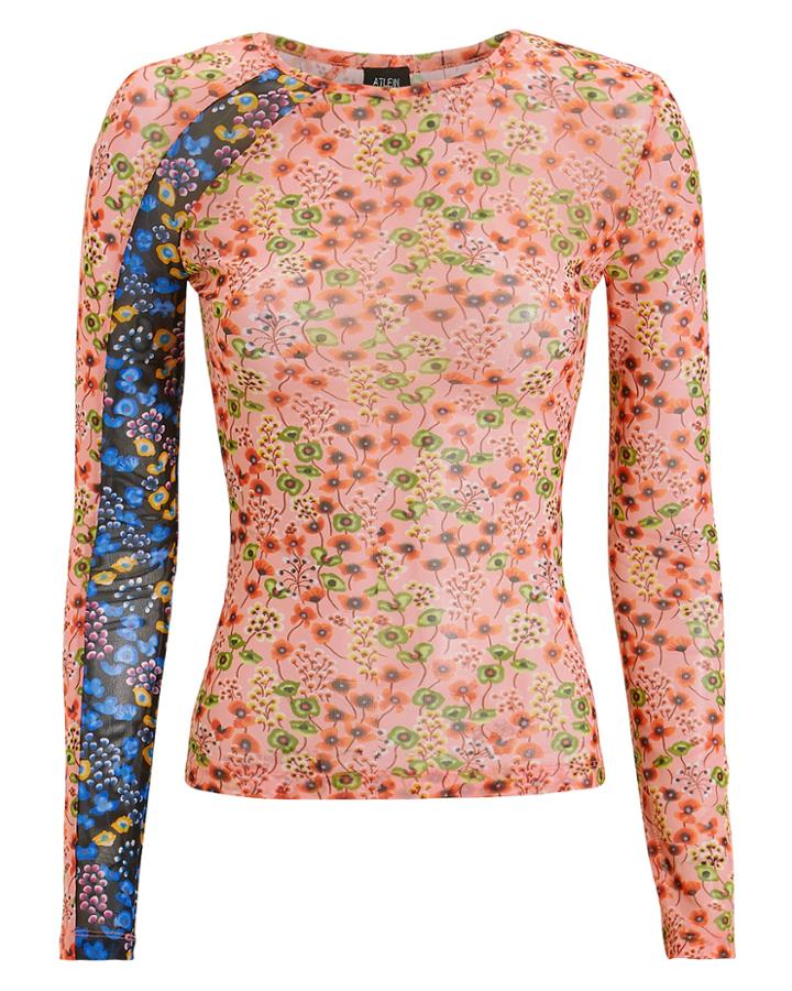 Atlein Floral Stretch Racing Top Pink/blue/floral 38