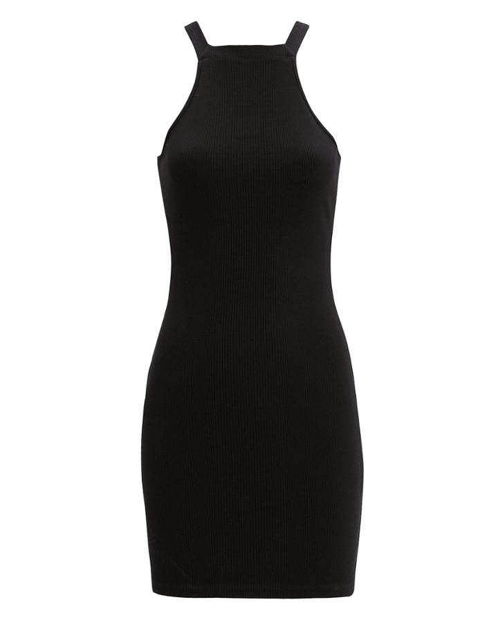 Alexanderwang.t Variegated Compact Jersey Dress Black P