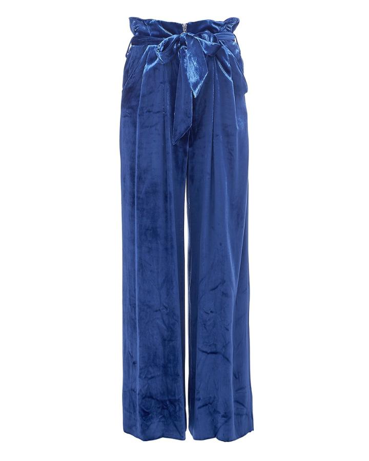 Exclusive For Intermix Intermix Claudia Velvet Pants Blue-med 2
