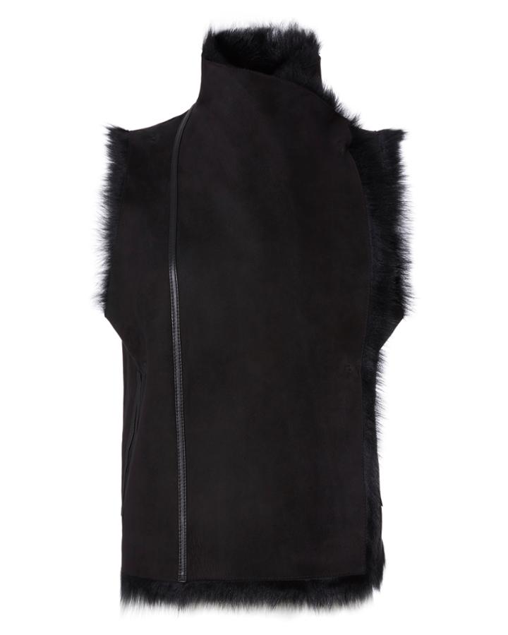 Yves Salomon Toscana Shearling Lamb Vest Black 36