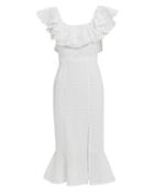 Saloni London Saloni Ella Eyelet Midi Dress White 4