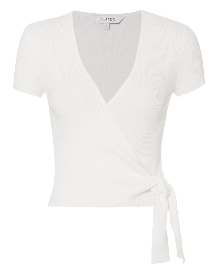 Exclusive For Intermix Intermix Hirah Wrap Top White P