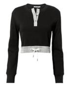 T By Alexander Wang Waffle Cropped Top Black P