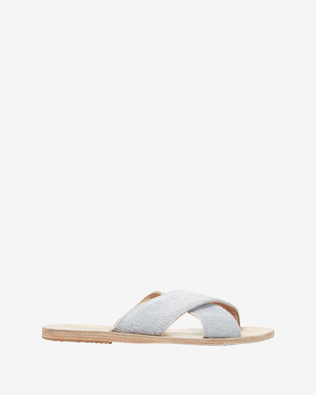 Ancient Greek Sandals Thais Haircalf Flat Sandals: Grey