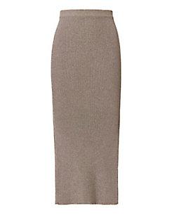 Mugler Silver Ribbed Knit Skirt