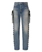 Tu Es Mon Tresor Lace-up Side Grommet Detail Jeans