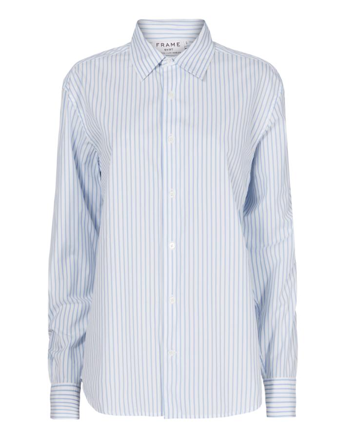 Frame Capri Blue Striped Oversized Shirt