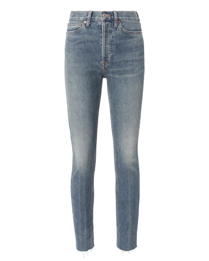 Re/done High-rise Ankle Crop Medium Wash Jeans Denim 30