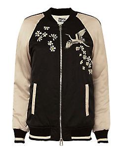 Pam & Gela Pam &amp; Gela Crane Embellished Bomber Jacket