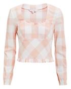Exclusive For Intermix Intermix Stefania Gingham Top Pink Gingham 8