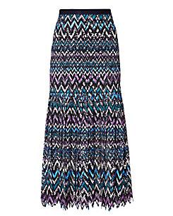 Saloni Diana C Chevron Lace Skirt
