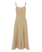 Alc A.l.c. Button Front Midi Dress Beige Zero