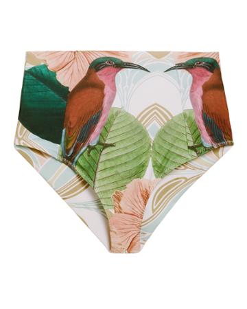 Carolina K Selena High-rise Bikini Bottoms Ivory/floral P