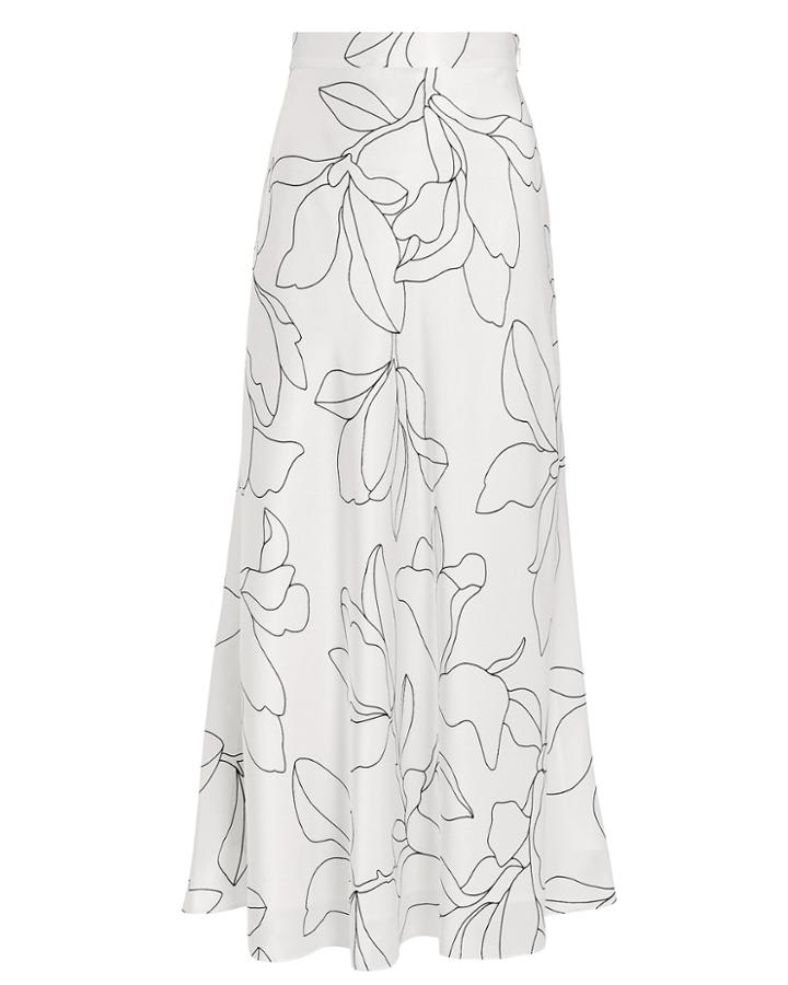 Equipment Femme Iva Midi Skirt White/floral 6