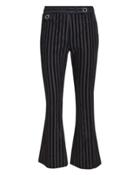 Derek Lam 10 Crosby Striped Crop Flare Trousers Navy 12