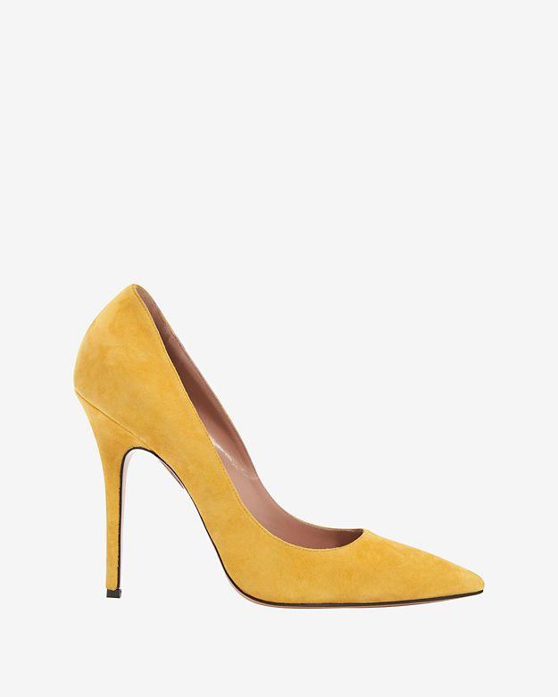 Jean-michel Cazabat Elle Pointy Toe Suede Pump: Mustard