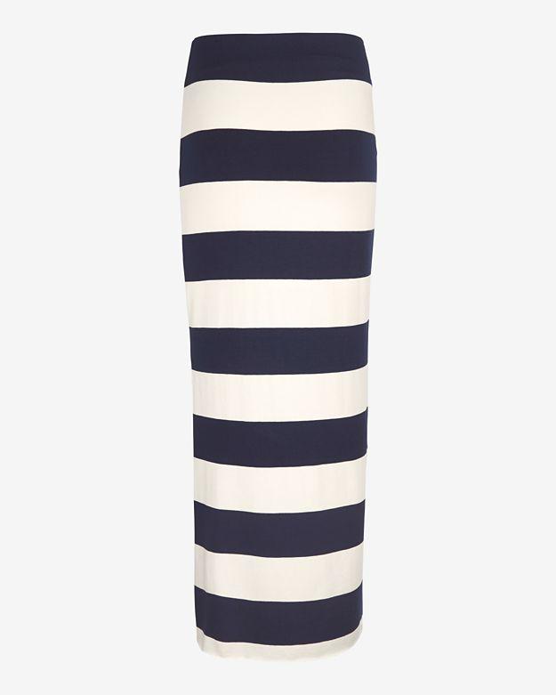 Nadia Tarr Exclusive Striped Midi Skirt