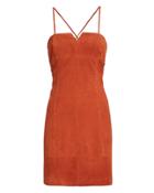 5th & Mode Fifth & Mode Marissa Suede Mini Dress Rust Zero