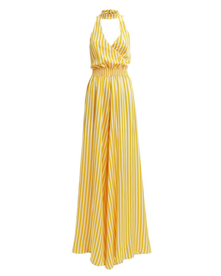 Caroline Constas Lia Striped Jumpsuit White/yellow L