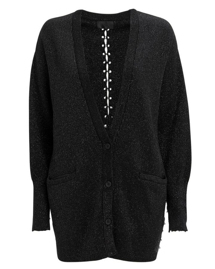 Rta O'neil Ring Cardigan Black P
