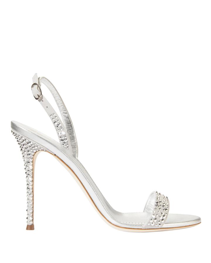Giuseppe Zanotti Adaile Stiletto Sandals Silver 37.5