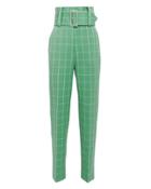 Sara Battaglia Green Wide Check Pants Green/white 40