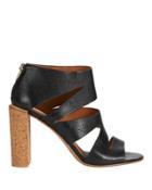 See By Chloe Dania Leather Cut Out Flat Sandals: Black