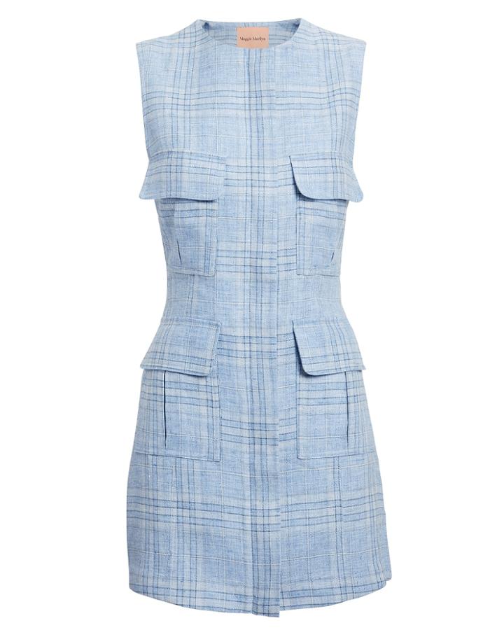 Maggie Marilyn Do Whatever It Takes Mini Dress Blue Check 8