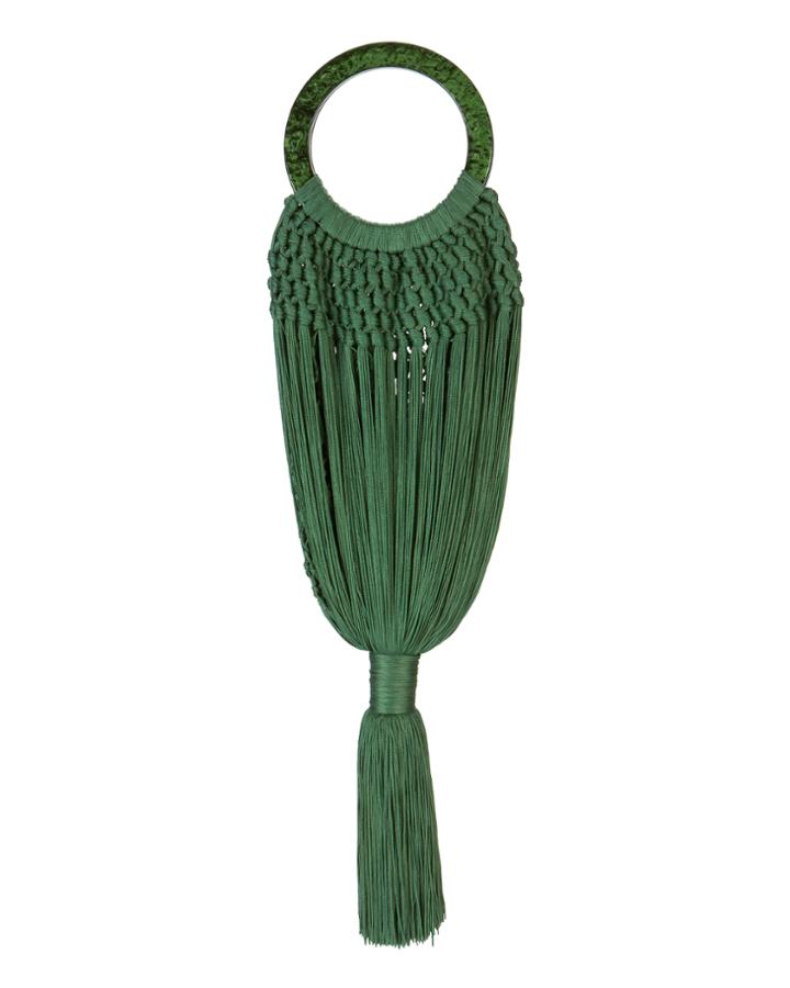 Cult Gaia Green Acrylic Handle Tassel Bag Green 1size