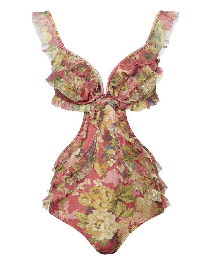 Zimmermann Melody Frill One Piece Swimsuit Multi Zero