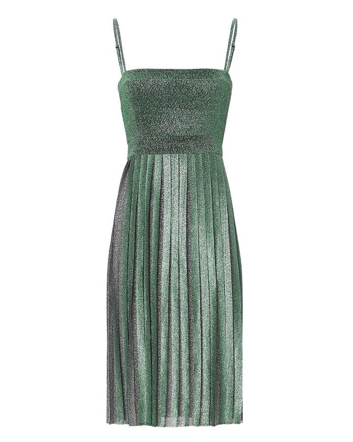 Misha Janelle Pleated Dress Green Zero