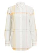 Equipment Femme Windowpane Button Down Shirt White/red/yellow S