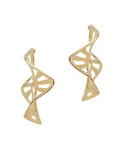 Arme De L'amour Striped Ruffle Hoop Earrings