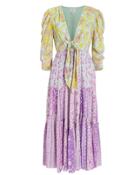 Hemant & Nandita Layla Midi Dress Yellow/purple Paisley P