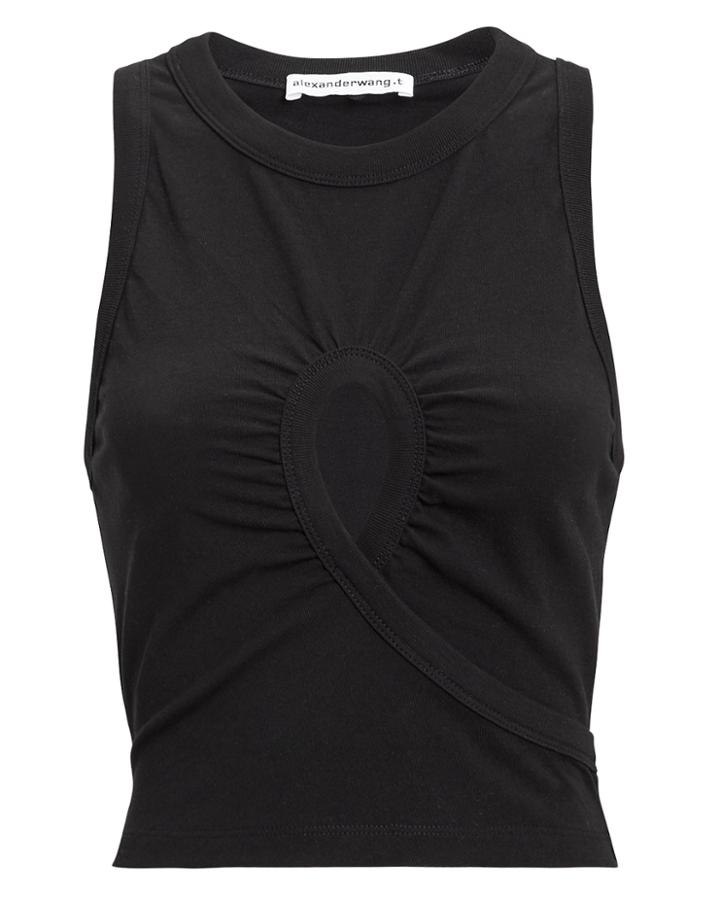 T By Alexander Wang Alexanderwang.t Twisted Keyhole Tank Black M