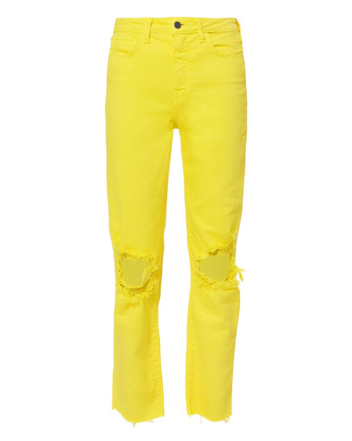 L'agence Audrina Neon Yellow Jeans Yellow 27