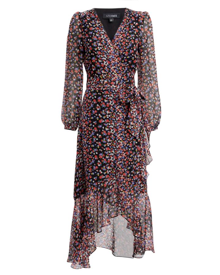 Exclusive For Intermix Intermix Sybil Floral Dress Black/multi 4
