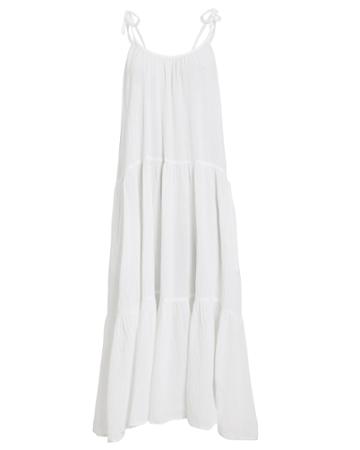 Honorine Daisy Tiered Midi Dress White L