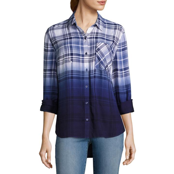 St. John's Bay Long Sleeve Pattern Button-front Shirt