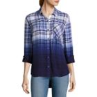 St. John's Bay Long Sleeve Pattern Button-front Shirt
