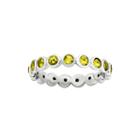 Personally Stackable November Yellow Crystal Sterling Silver Eternity Ring