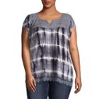 Unity World Wear Short Sleeve Lace Trim Tye-dye Tee-plus