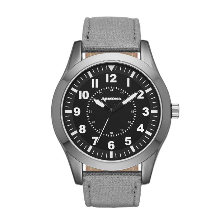Arizona Mens Grey And Black Strap Watch