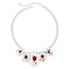 Mixit&trade; Silver-tone Red Bead Oval Disc Necklace
