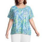 Alfred Dunner Turks & Caicos Paisley Scroll Tee- Plus