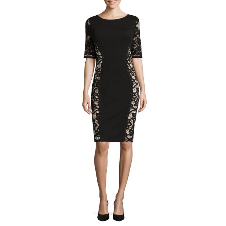 Signature By Sangria Elbow Sleeve Sheath Dress